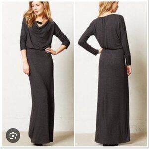 Bordeaux‎ Gray Sz Small Maxi Long Sleeve Dress.C73